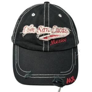 Cabo San Lucas Mexico Slideback Baseball Cap Black One Size Adjustable Dkps